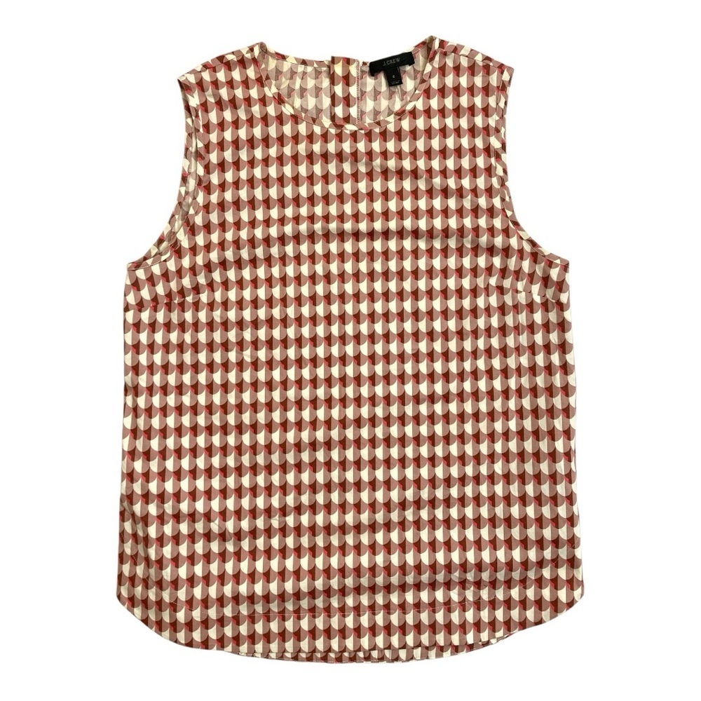 J Crew Geometric Pattern Sleeveless Blouse